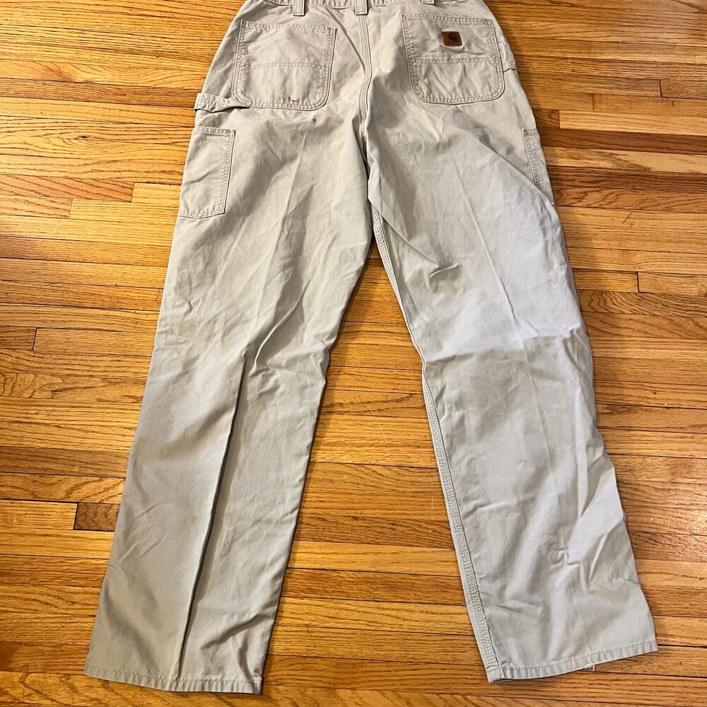 Carhartt Pants Mens 38 X36 Loose Original Fit Carpenter Work Khaki Beige